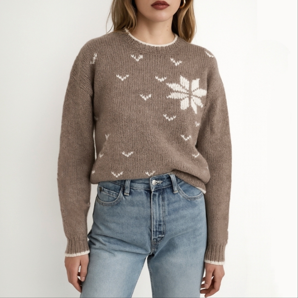 Vintage Wool Blend Pullover Sweater Medium Chalet Grandmacore